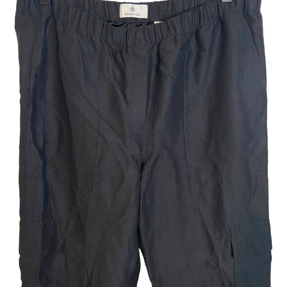 Babaton TITAN CARGO PANT Aritzia US 10 black linen blend work causal trousers - Picture 7 of 8